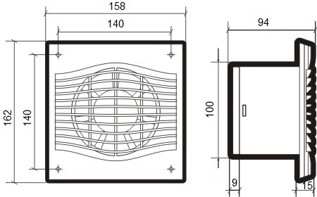 Вытяжной вентилятор DiCiTi SLIM 4C