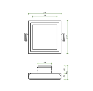 Диффузор под покраску скрытого монтажа SECRET SOFT FRAME D100мм